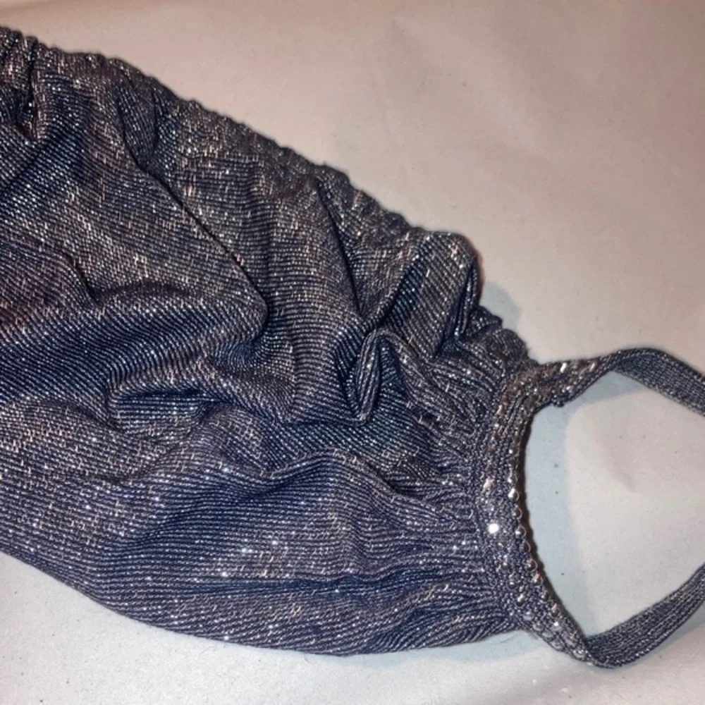 GRAYSE Kelly and Marie Gray Silver Shimmer Glamour Studded Face mask NWT O/S